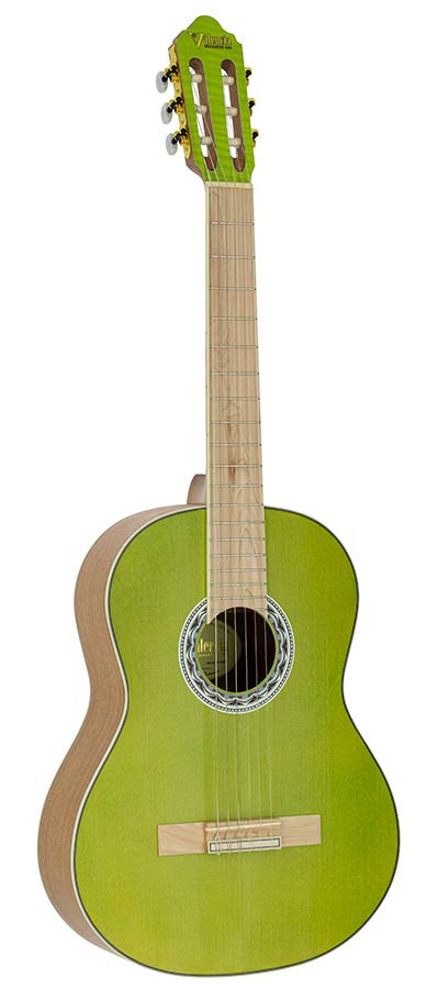 Valencia: Klassieke gitaar 4/4, sitka spar & mahonie, groen