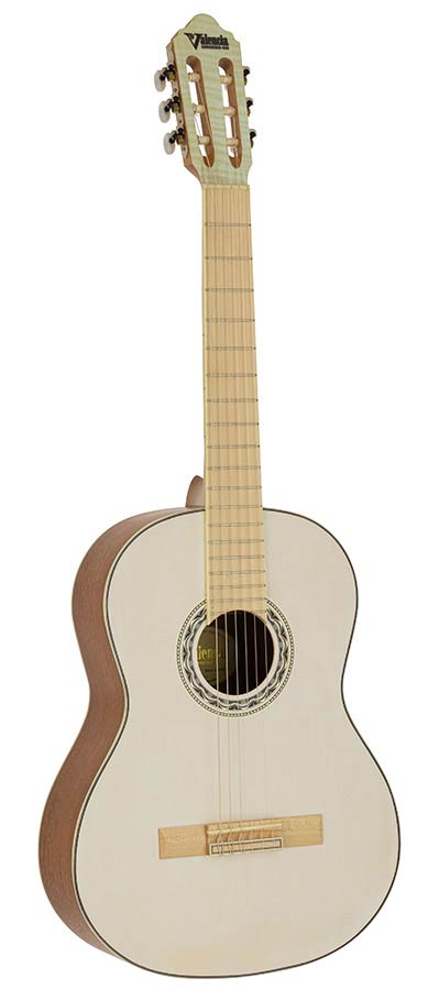 Valencia: Klassieke gitaar 4/4, sitka spar & mahonie, ivoor