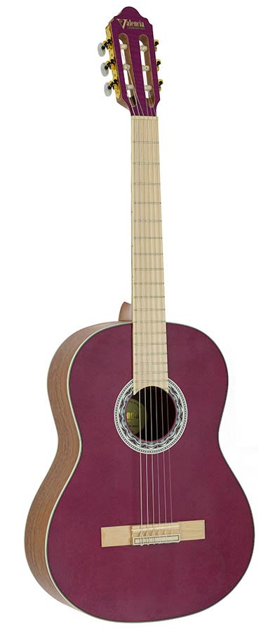 Valencia: Klassieke gitaar 4/4, sitka spar & mahonie, paars