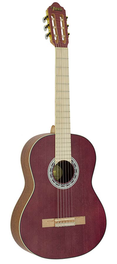 Valencia: Klassieke gitaar 4/4, sitka spar & mahonie, wijn rood