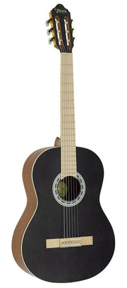 Valencia: Klassieke gitaar 4/4, hybride hals, sitka spar & mahonie, zwart