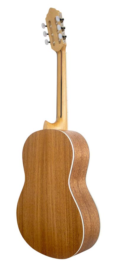 Valencia:"Klassieke gitaar 4/4, hybride hals, sitka spar & mahonie, geel
