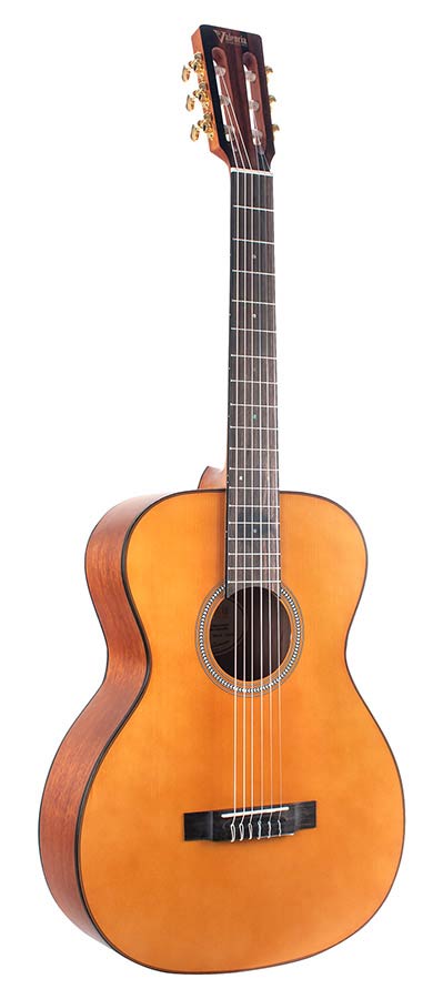 Valencia VA434VNA Nylonsnarige auditoriumgitaar 4/4 – Vintage Natural