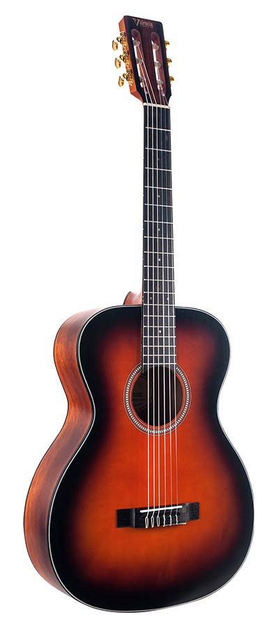 Valencia VA434CSB Nylonsnarige auditoriumgitaar 4/4 – Classic Sunburst