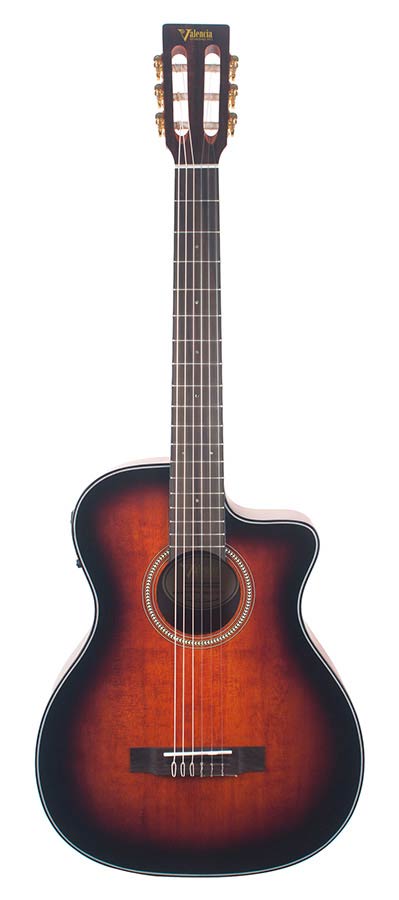 Valencia VA434CECSB Elektro-akoestische nylonsnarige auditoriumgitaar 4/4 – Classic Sunburst