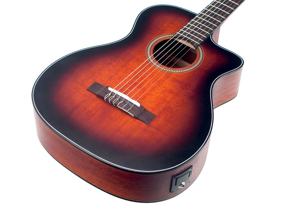 Valencia VA434CECSB Elektro-akoestische nylonsnarige auditoriumgitaar 4/4 – Classic Sunburst