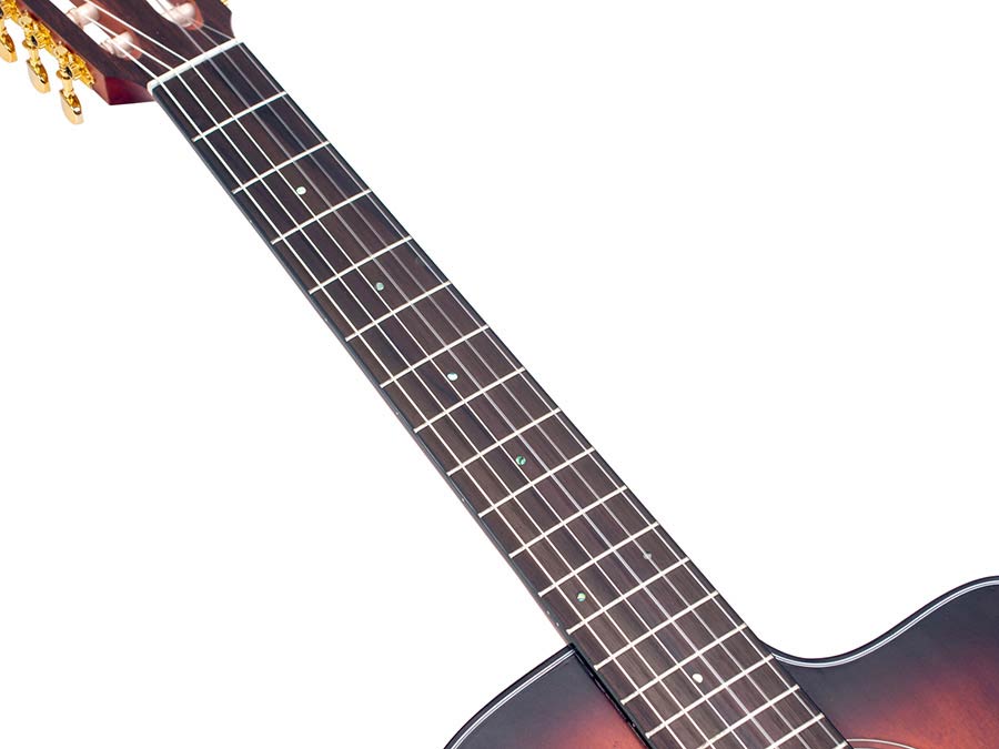 Valencia VA434CECSB Elektro-akoestische nylonsnarige auditoriumgitaar 4/4 – Classic Sunburst