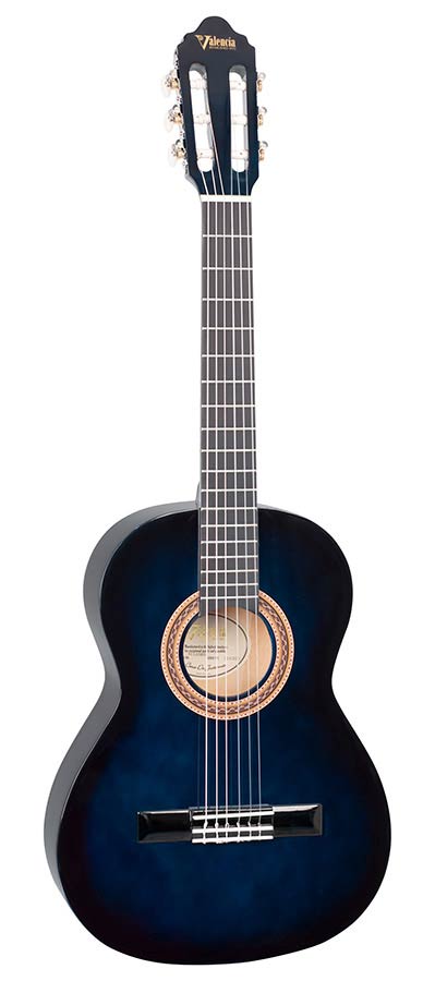 Valencia VC103BUS Klassieke gitaar 3/4 – Blue Sunburst