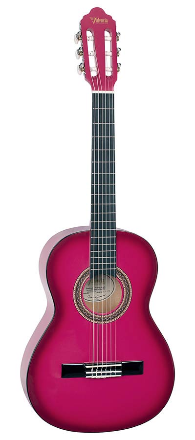 Valencia VC103PKS Klassieke gitaar 3/4 – Pink Sunburst