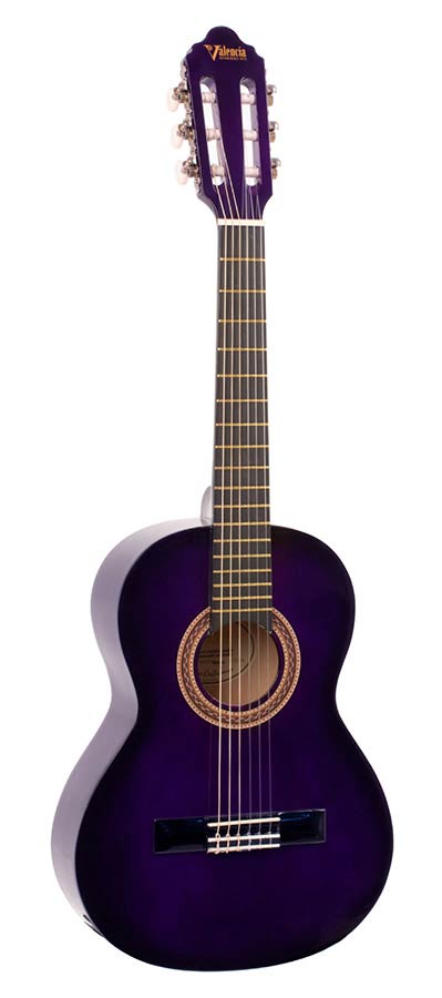 Valencia VC102PPS Klassieke gitaar 1/2 – Purple Sunburst