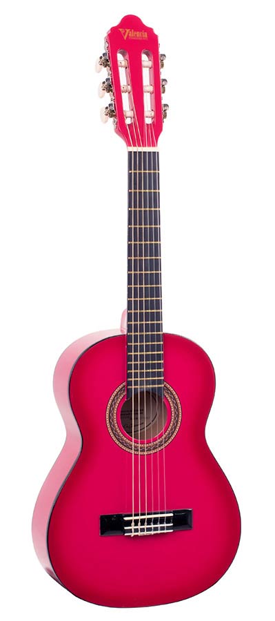 Valencia VC101PKS Klassieke gitaar 1/4 – Pink Sunburst