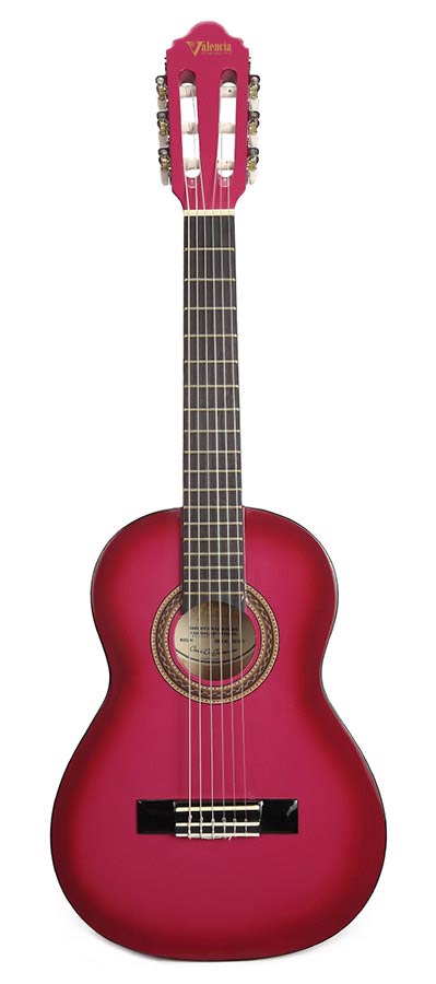 Valencia VC101PKS Klassieke gitaar 1/4 – Pink Sunburst