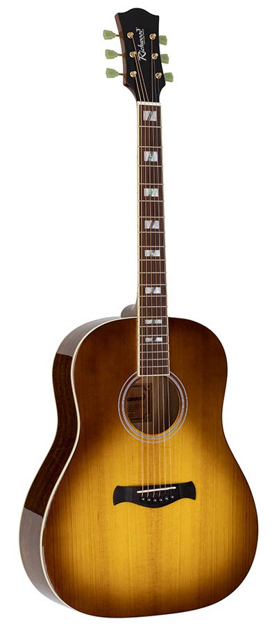 Richwood HSDS-42-HB Heritage Series dreadnought gitaar met massief sparren bovenblad, honeyburst