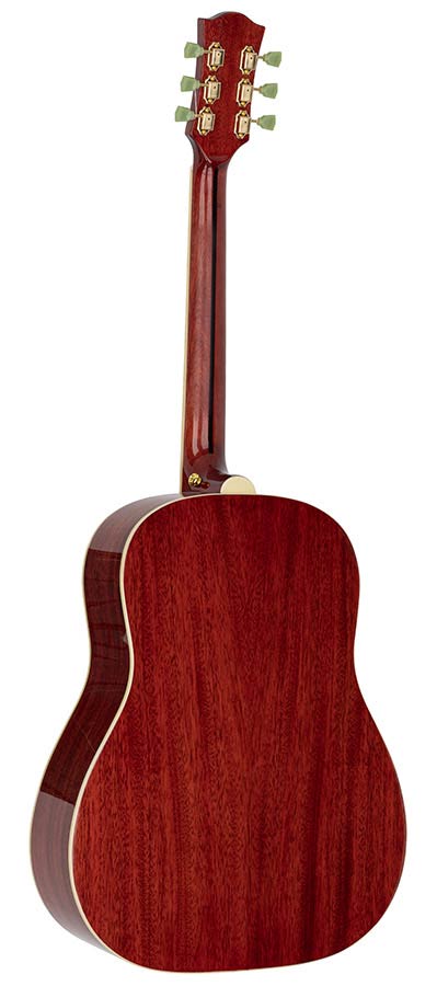 Richwood HSDS-42-TRD Heritage Series dreadnought gitaar met massief sparren bovenblad, transparant rood