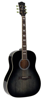 Richwood HSDS-42-TBK Heritage Series dreadnought gitaar met massief sparren bovenblad, transparant zwart