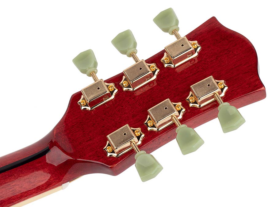 Richwood HSJS-42-TRD Heritage Series jumbo gitaar met massief sparren bovenblad, transparant rood