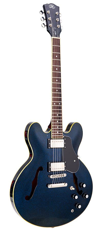 SX SEL6/GBU semi-hollow elektrische gitaar glitter blue