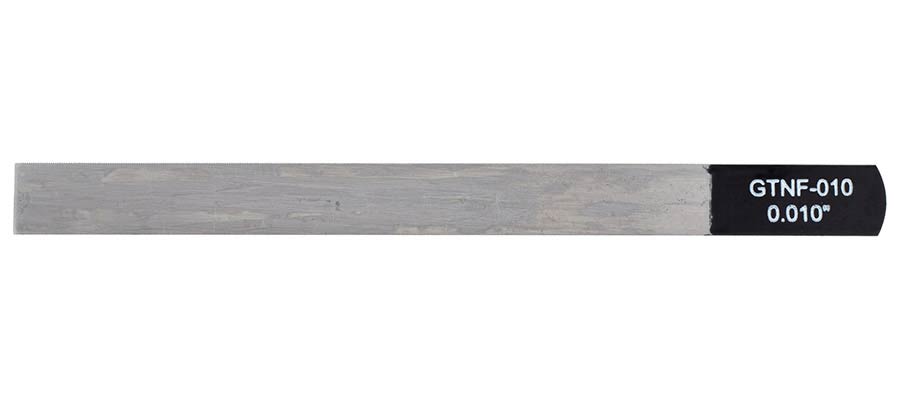 Boston GTNF-010 gauged nut slotting file 0.010" (0.25mm) 150x12mm, 65Mn carbon steel HRC 35-55 hardness