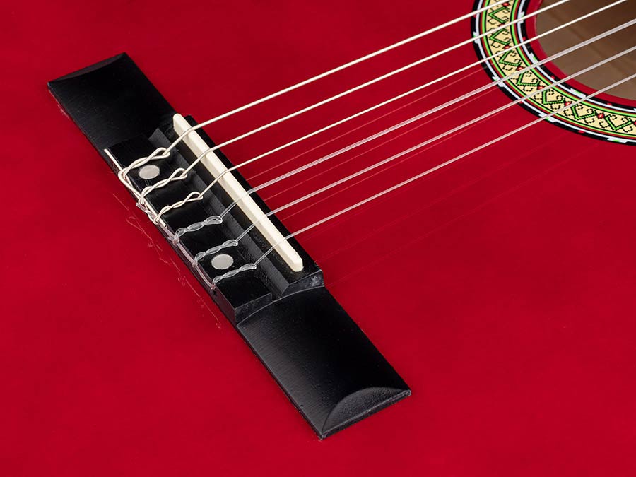 Martinez: Klassieke Gitaar Mensuur: 4/4, Transparant Donkerrood