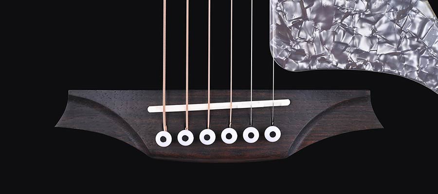 Bromo - BAN4CE/BK - Hillside auditorium guitar, solid mahogany top, mahogany body, glossy black, heavy duty bag
