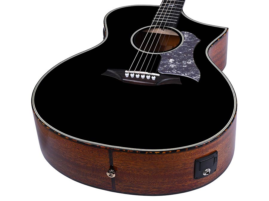 Bromo - BAN4CE/BK - Hillside auditorium guitar, solid mahogany top, mahogany body, glossy black, heavy duty bag