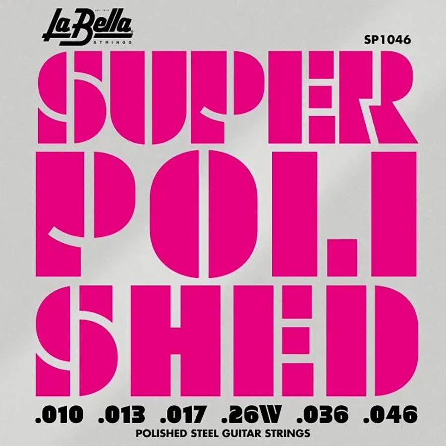 La Bella SP1046 Super Polished gepolijste elektrische gitaarsnaren, 010-046