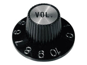 Boston KS-260-V witch hat knob, with chrome cap, black, volume