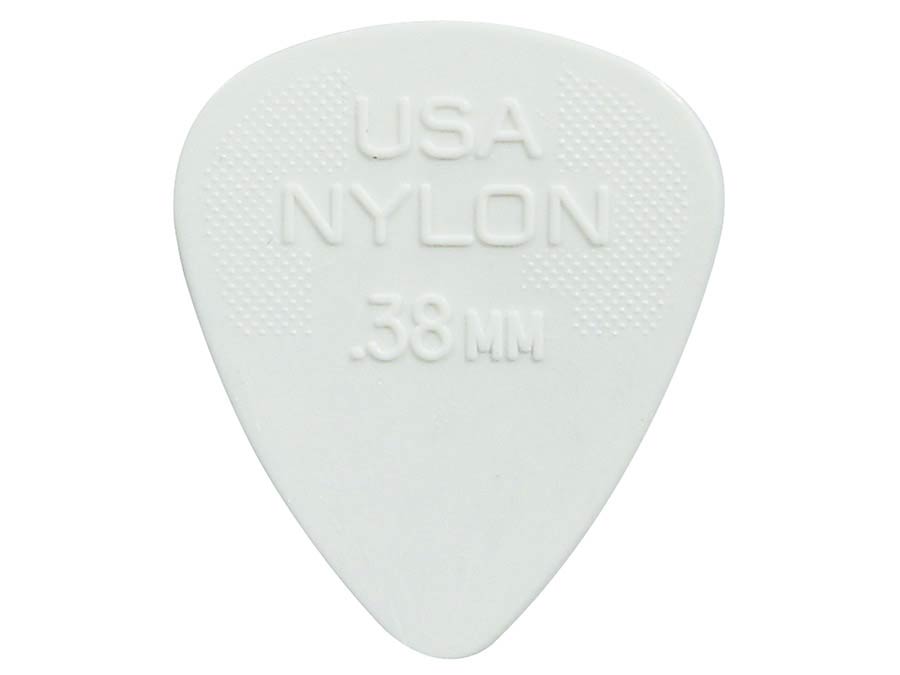 Dunlop 44-R-38 Nylon Standard Plectra 0.38 mm Wit
