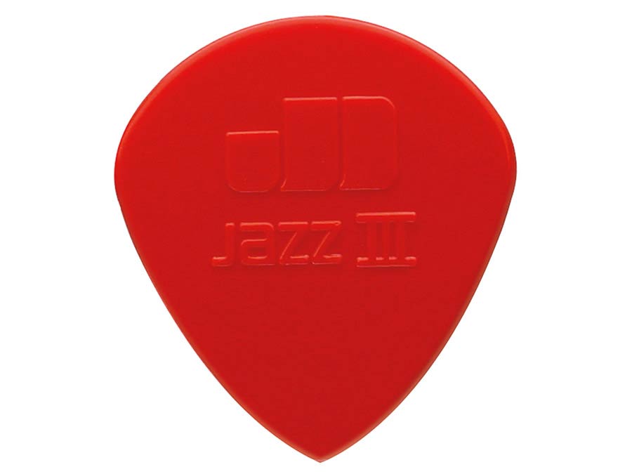 Dunlop 47-R-3N Nylon Jazz Plectra 1.38 mm Rood, Scherpe Punt
