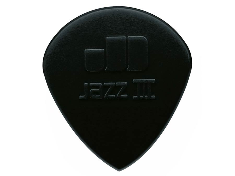 Dunlop 47-R-3S Nylon Jazz Plectra 1.38 mm Stiffo Nylon, Zwart, Scherpe Punt