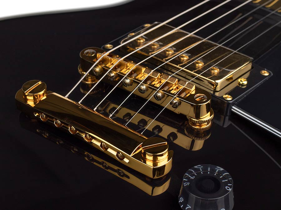 SX EH3-BK Custom Single-Cut elektrische gitaar – zwart