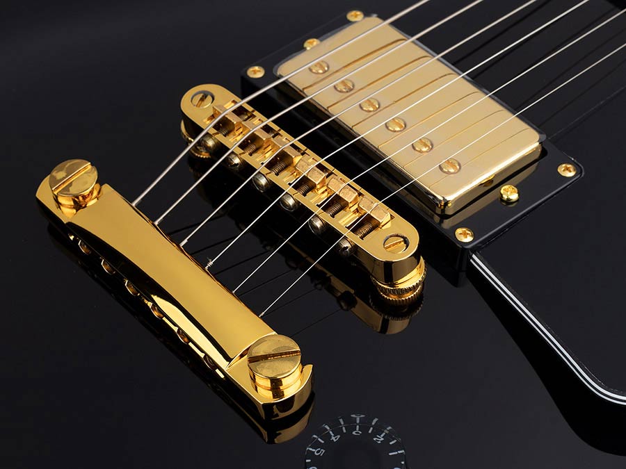 SX EH3-BK Custom Single-Cut elektrische gitaar – zwart