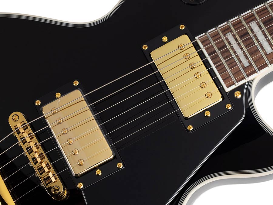 SX EH3-BK Custom Single-Cut elektrische gitaar – zwart
