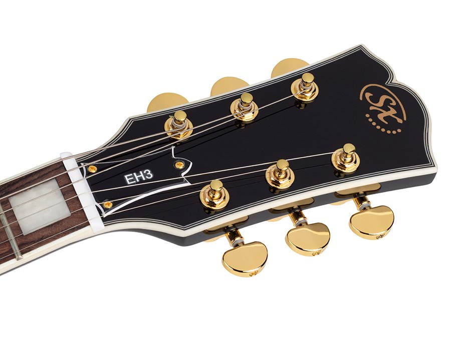 SX EH3-BK Custom Single-Cut elektrische gitaar – zwart