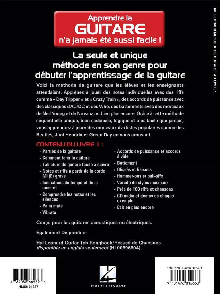 Hal Leonard M?thode de Guitare Tab