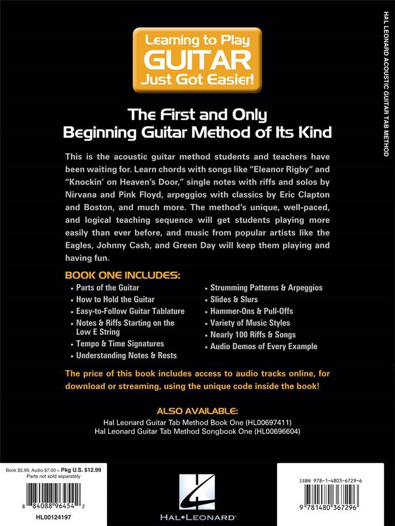 Hal Leonard Acoustic Guitar Tab Method - Book 1(Book with Online Audio)
