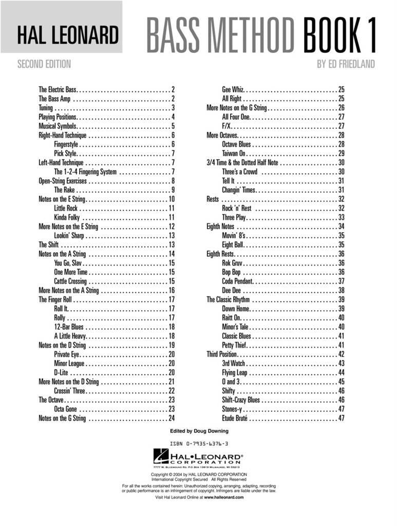 Hal Leonard Bass Method Book 1