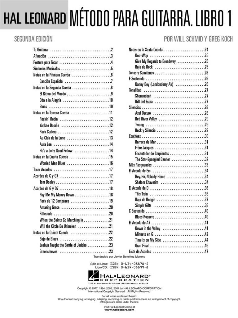 Motodo Para Guitarra Hal Leonard Libro 1