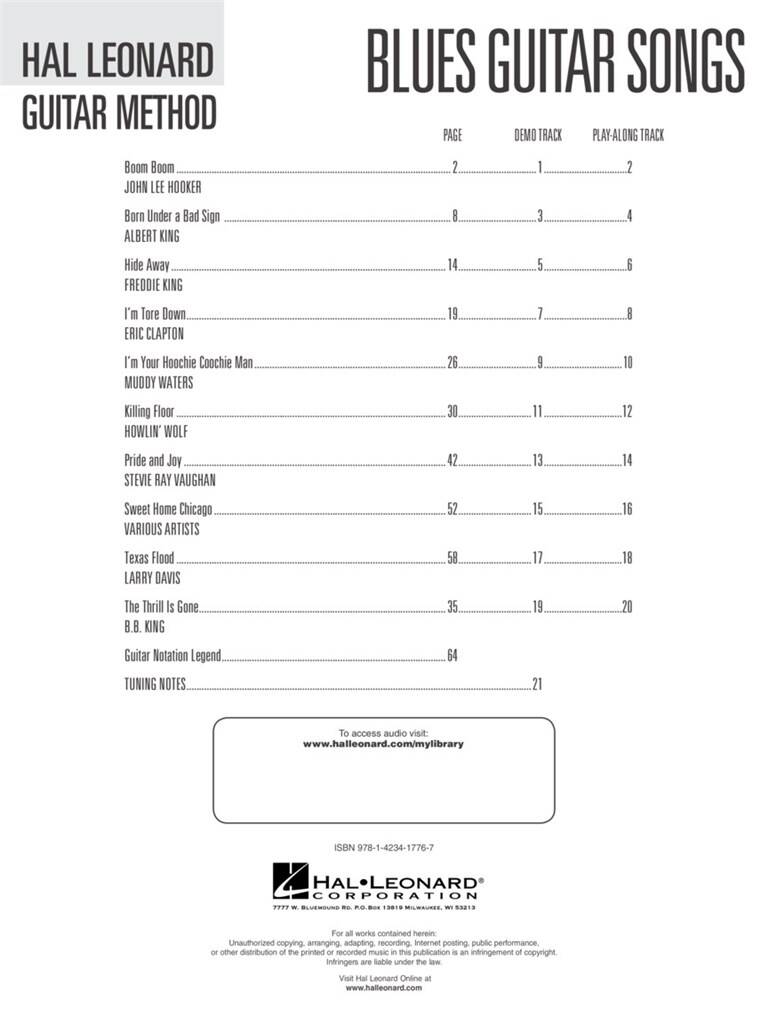 Hal Leonard Guitar Method: Blues Guitar Songs