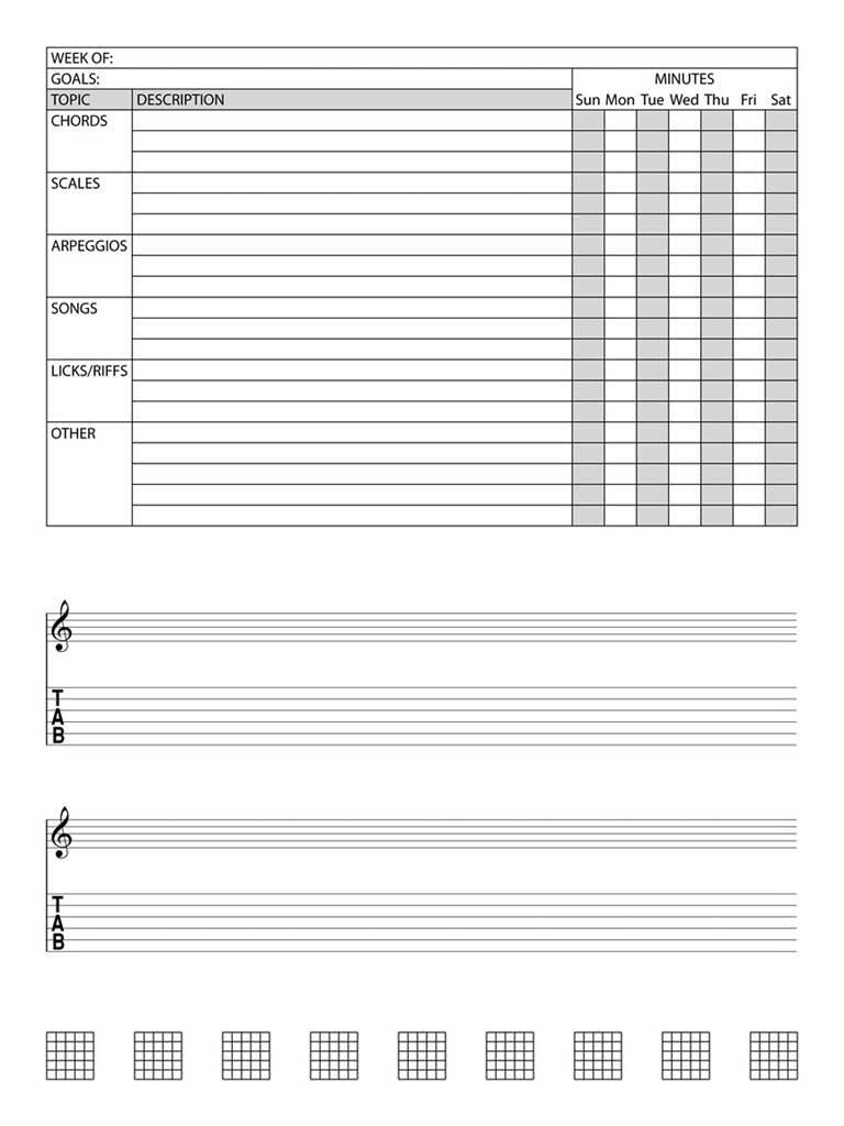 Guitar Practice Planner