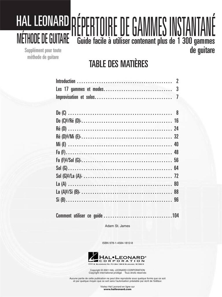 R?pertoire D'Gammes Instantan?