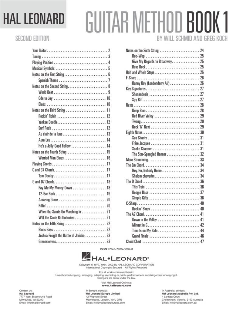 Hal Leonard Guitar Method Book 1 Second Edition