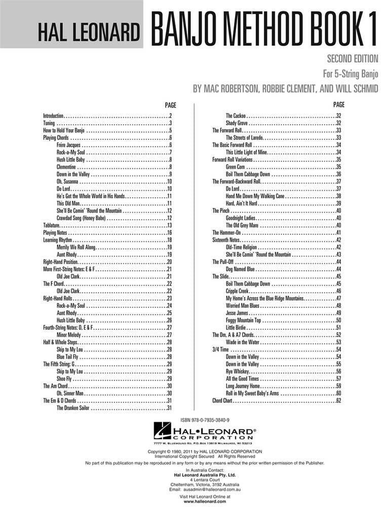 Hal Leonard Banjo Method Book 1 (Second Edition)