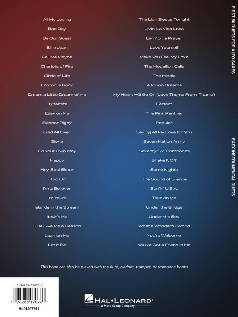 First 50 Duets for Two Alto Saxophones (Altsaxofoonduet) [stack-source:hl01297741_3.jpg]