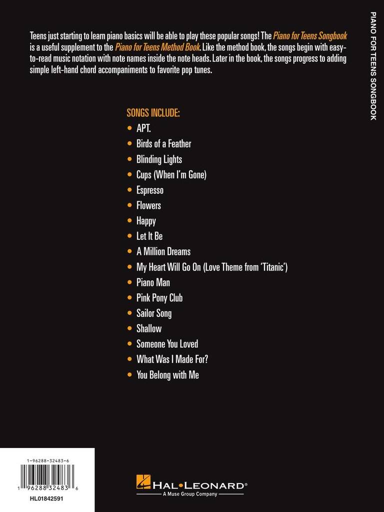 Piano for Teens Songbook