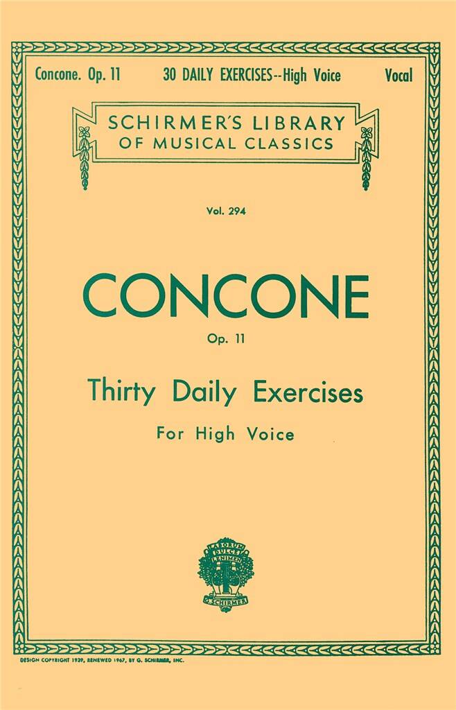 30 Daily Exercises, Op. 11 - High Voice