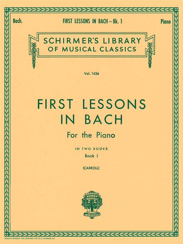 First Lessons In Bach Book 1