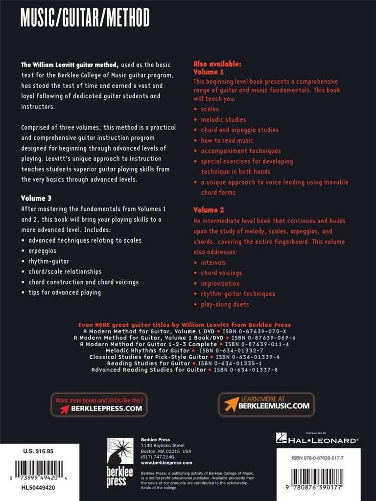 A Modern Method for Guitar - Volume 3