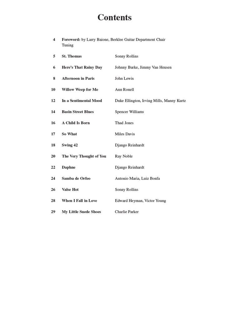 A Modern Method for Guitar - Jazz Songbook, Vol. 1