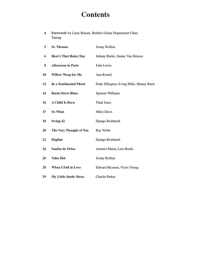 A Modern Method for Guitar - Jazz Songbook, Vol. 1